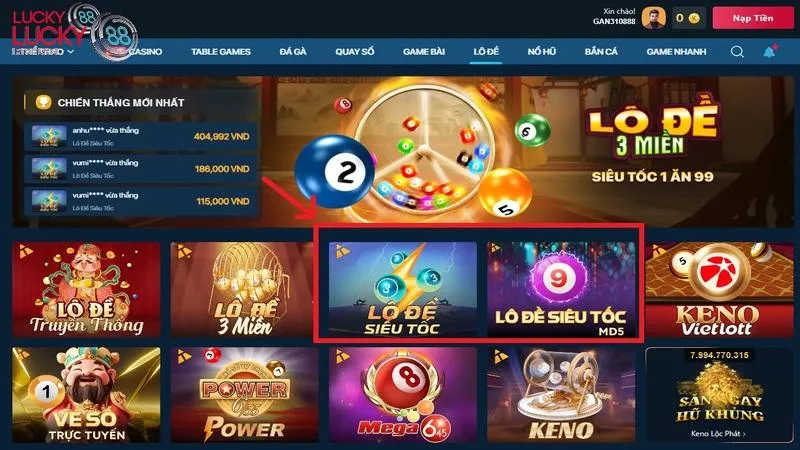 Vị trí sảnh cược lô đề siêu tốc tại nhà cái